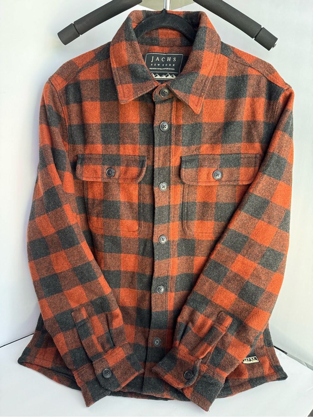 JACHS New York Buffalo Plaid Quilted Lined Shirt Jacket Men’s Small Red Black